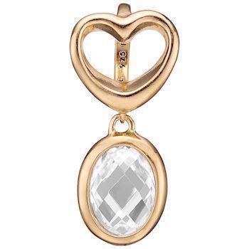 Christina Collect Gold Plated Silver Open Heart With Hanging Clear Crystal Quartz